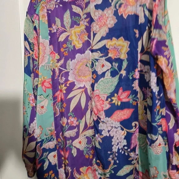 Johnny Was Very Lightweight for Summer : button down Patchwork Floral Print : - Picture 5 of 5
